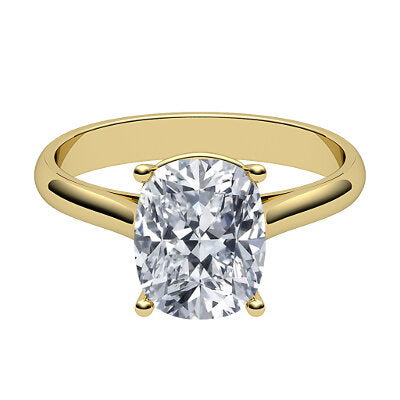 Vittoria Cushion Solitaire Classic band 4 Prongs