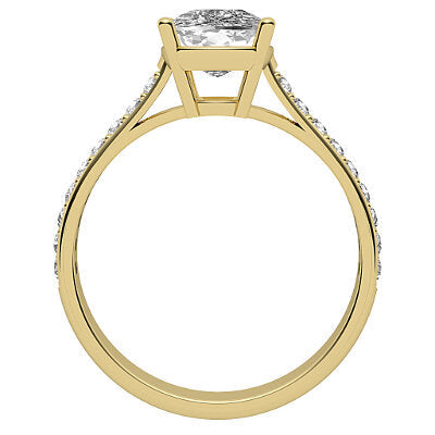 Vittoria Cushion Solitaire Half diamond band 4 Prongs