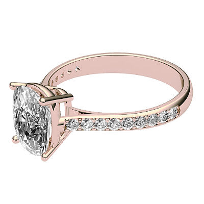 Vittoria Cushion Solitaire Half diamond band 4 Prongs