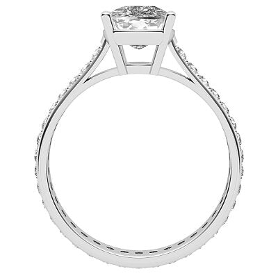 Vittoria Cushion Solitaire Full diamond band 4 Prongs
