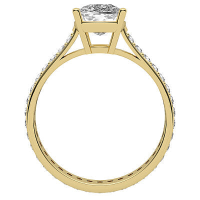 Vittoria Cushion Solitaire Full diamond band 4 Prongs