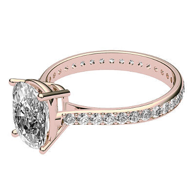 Vittoria Cushion Solitaire Full diamond band 4 Prongs