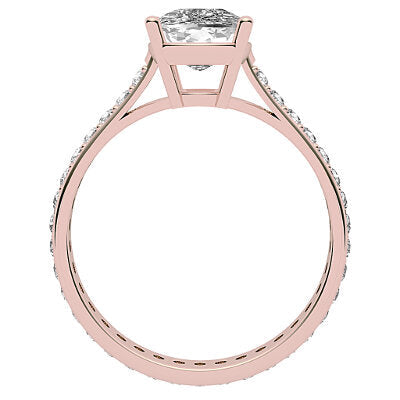 Vittoria Cushion Solitaire Full diamond band 4 Prongs