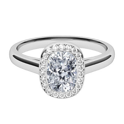 Trionfo Cushion Solitaire halo Classic band