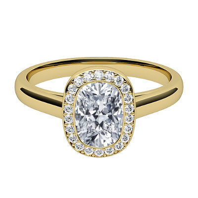 Trionfo Cushion Solitaire halo Classic band