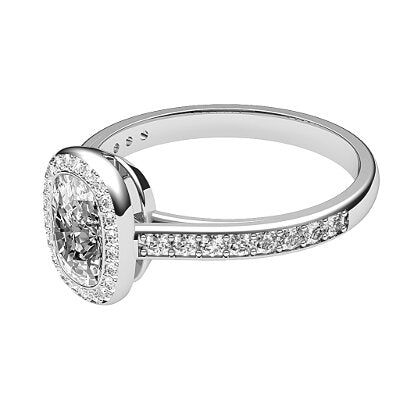 Trionfo Cushion Solitaire halo Half diamond band