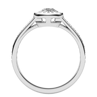 Trionfo Cushion Solitaire halo Half diamond band