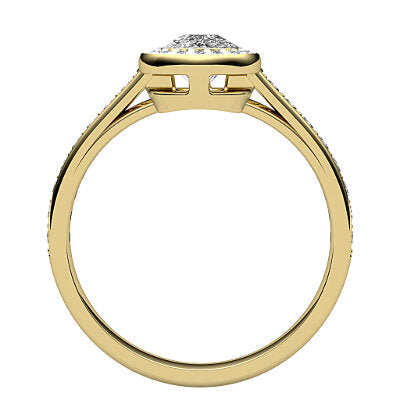 Trionfo Cushion Solitaire halo Half diamond band