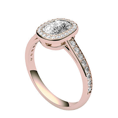 Trionfo Cushion Solitaire halo Half diamond band