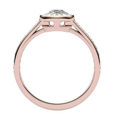 Trionfo Cushion Solitaire halo Half diamond band