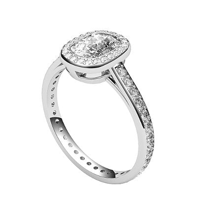 Trionfo Cushion Solitaire halo Full diamond band