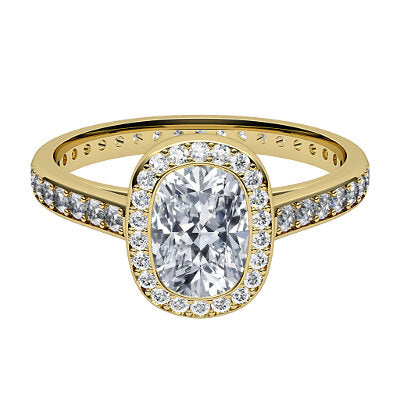 Trionfo Cushion Solitaire halo Full diamond band
