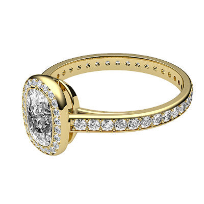 Trionfo Cushion Solitaire halo Full diamond band