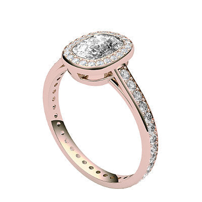 Trionfo Cushion Solitaire halo Full diamond band