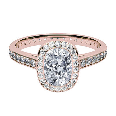 Trionfo Cushion Solitaire halo Full diamond band
