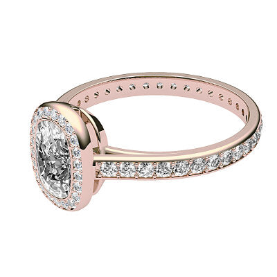 Trionfo Cushion Solitaire halo Full diamond band