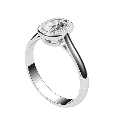 Vittoria Cushion Solitaire halo Classic band