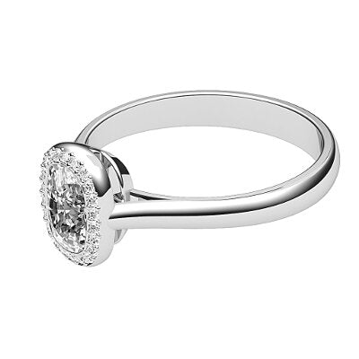 Vittoria Cushion Solitaire halo Classic band