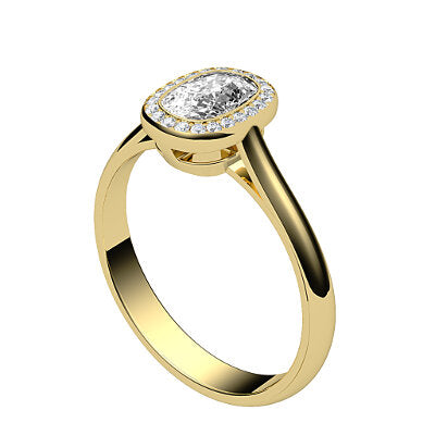 Vittoria Cushion Solitaire halo Classic band