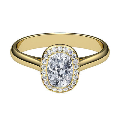 Vittoria Cushion Solitaire halo Classic band