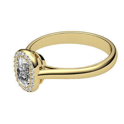 Vittoria Cushion Solitaire halo Classic band