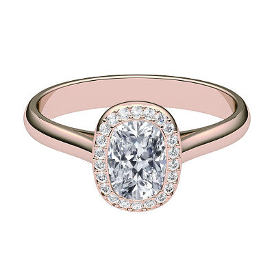 Vittoria Cushion Solitaire halo Classic band