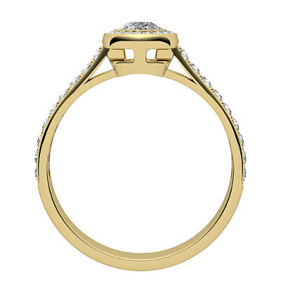 Vittoria Cushion Solitaire halo Half diamond band