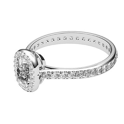 Vittoria Cushion Solitaire halo Full diamond band