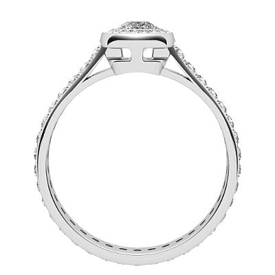 Vittoria Cushion Solitaire halo Full diamond band