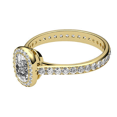 Vittoria Cushion Solitaire halo Full diamond band