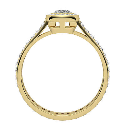 Vittoria Cushion Solitaire halo Full diamond band