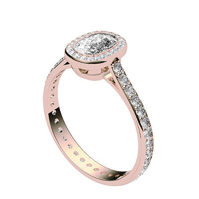 Vittoria Cushion Solitaire halo Full diamond band
