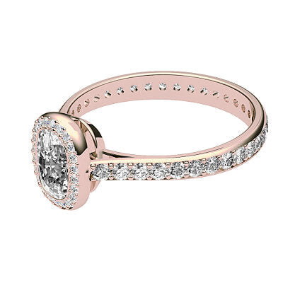 Vittoria Cushion Solitaire halo Full diamond band