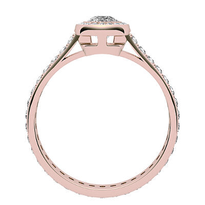 Vittoria Cushion Solitaire halo Full diamond band