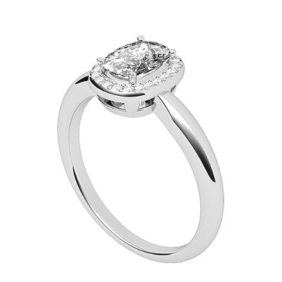 Simple Flat Cushion Solitaire halo Classic band 4 Prongs