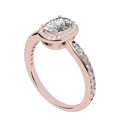 Simple Flat Cushion Solitaire halo Half diamond band 4 Prongs
