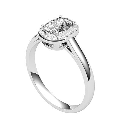 Trionfo Cushion Solitaire halo Classic band 4 Prongs