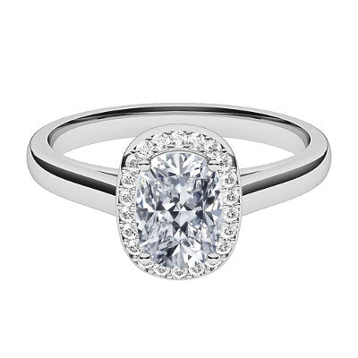 Trionfo Cushion Solitaire halo Classic band 4 Prongs