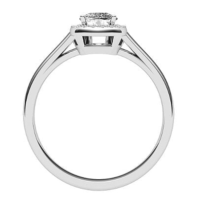Trionfo Cushion Solitaire halo Classic band 4 Prongs