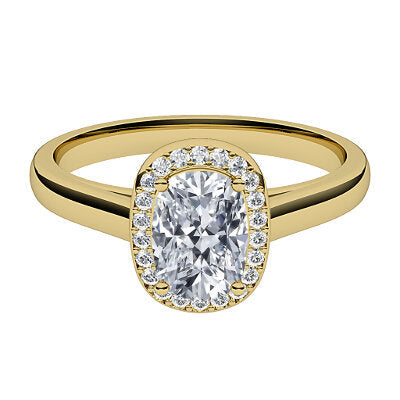 Trionfo Cushion Solitaire halo Classic band 4 Prongs