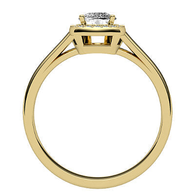 Trionfo Cushion Solitaire halo Classic band 4 Prongs