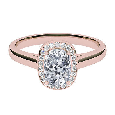 Trionfo Cushion Solitaire halo Classic band 4 Prongs