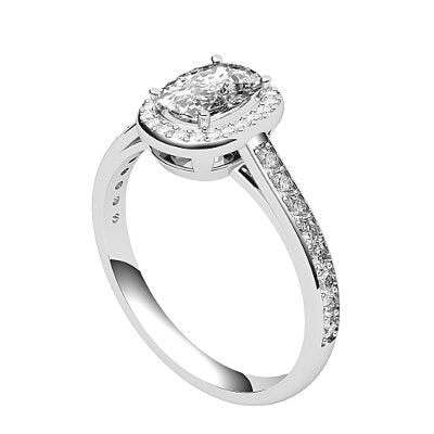 Trionfo Cushion Solitaire halo Half diamond band 4 Prongs