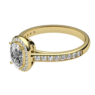 Trionfo Cushion Solitaire halo Half diamond band 4 Prongs