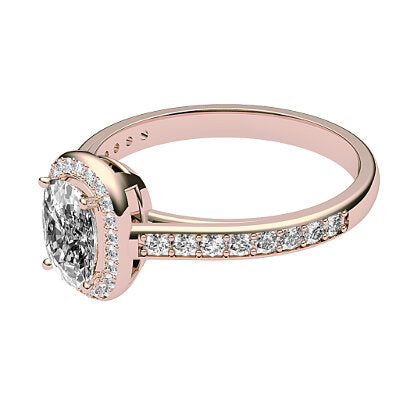 Trionfo Cushion Solitaire halo Half diamond band 4 Prongs