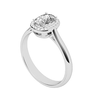 Vittoria Cushion Solitaire halo Classic band 4 Prongs