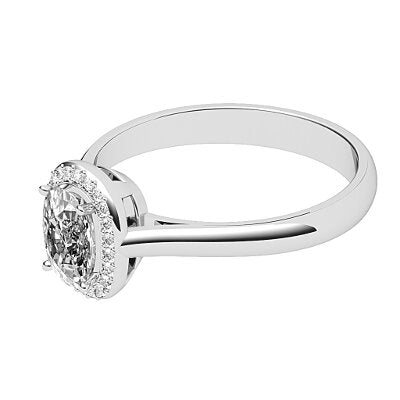 Vittoria Cushion Solitaire halo Classic band 4 Prongs