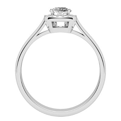 Vittoria Cushion Solitaire halo Classic band 4 Prongs