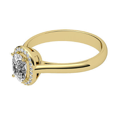 Vittoria Cushion Solitaire halo Classic band 4 Prongs