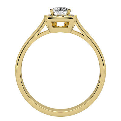 Vittoria Cushion Solitaire halo Classic band 4 Prongs